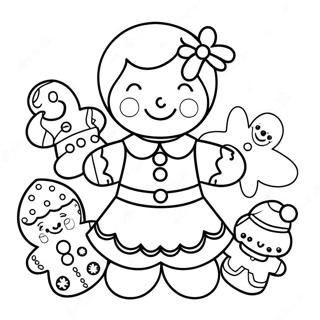 Gingerbread Girl Outline Coloring Pages