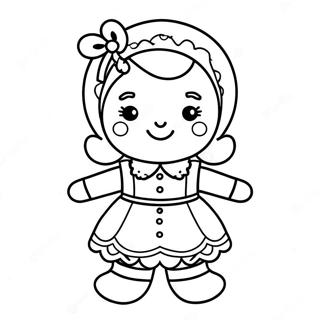 Gingerbread Girl In Festive Outfit Coloring Page 36703-29367