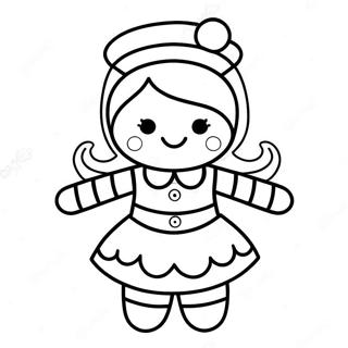 Gingerbread Girl In Festive Outfit Coloring Page 36703-29368