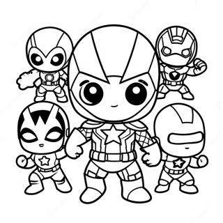 Baby Marvel Cute Chibi Avengers Coloring Page 36753-29410