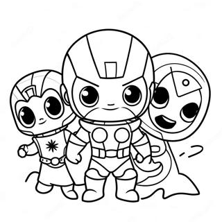 Baby Marvel Cute Chibi Avengers Coloring Page 36753-29411