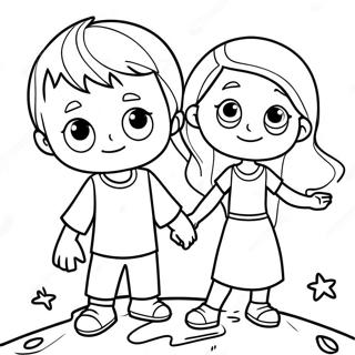 Adventurous Brother And Sister Coloring Page 36764-29421