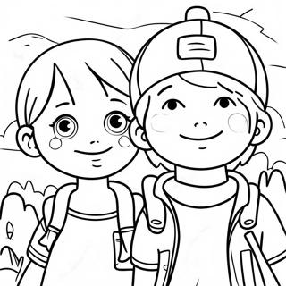 Adventurous Brother And Sister Coloring Page 36764-29424