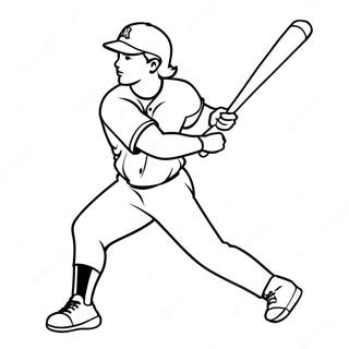 Angels Baseball Player Swinging Bat Coloring Page 36774-29430