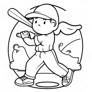 Angels Baseball Player Swinging Bat Coloring Page 36774-29432