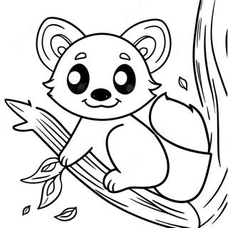 Cute Red Panda Climbing A Tree Coloring Page 3677-2973