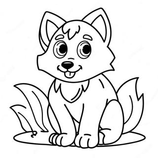 Adorable Cute Anime Wolf Pup Coloring Pages