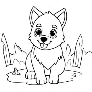 Adorable Cute Anime Wolf Pup Coloring Page 36793-29442