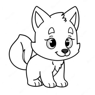 Adorable Cute Anime Wolf Pup Coloring Page 36793-29443