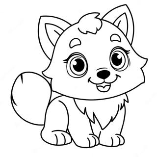 Adorable Cute Anime Wolf Pup Coloring Page 36793-29444