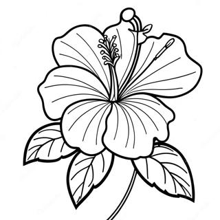 Colorful Hibiscus Flower Coloring Page 36824-29470