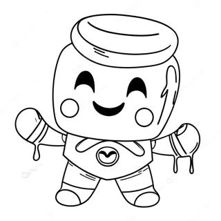 Cute Marshmello With Smiley Face Coloring Page 36854-29494