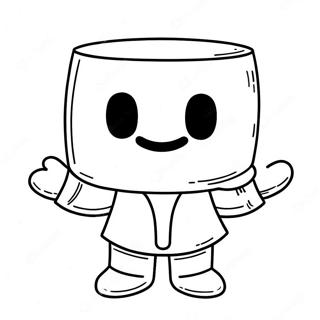 Cute Marshmello With Smiley Face Coloring Page 36854-29496