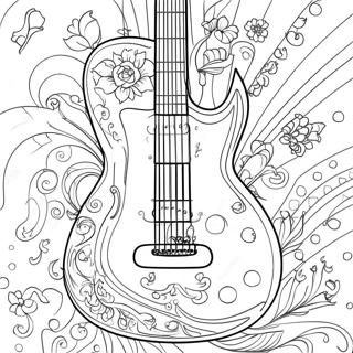 Colorful Guitar Coloring Page 3687-2982