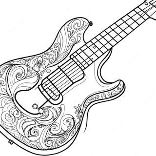 Colorful Guitar Coloring Page 3687-2983