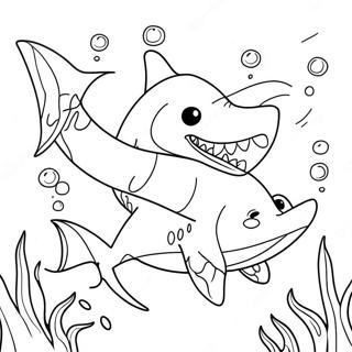 Cute Goblin Shark Swimming Coloring Page 36894-29531