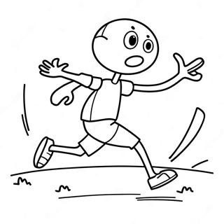 Funny Stick Man Running Coloring Page 36904-29539