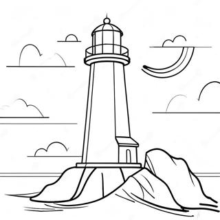 Lighthouse At Sunset Coloring Page 36963-29574