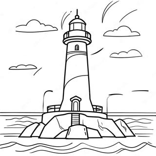 Lighthouse At Sunset Coloring Page 36963-29576