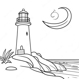 Rustic Lighthouse By The Sea Coloring Page 36964-29577