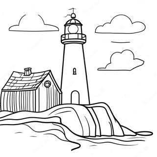 Rustic Lighthouse By The Sea Coloring Page 36964-29578