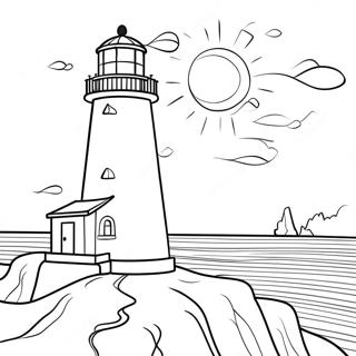 Rustic Lighthouse By The Sea Coloring Page 36964-29579