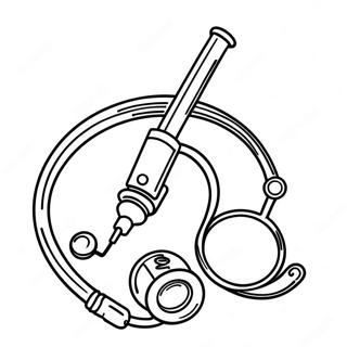 Colorful Stethoscope And Syringe Coloring Page 36974-29583