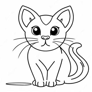 Playful Siamese Cat Coloring Page 36984-29594