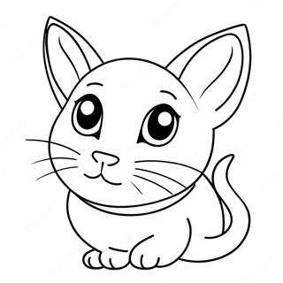 Playful Siamese Cat Coloring Page 36984-29596