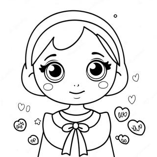 Cute Kawaii Girl With Big Eyes Coloring Page 37003-29610