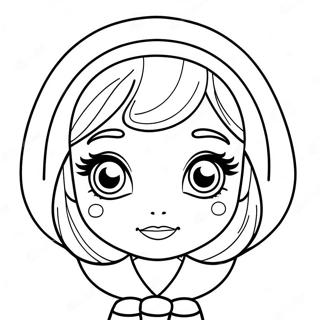 Cute Kawaii Girl With Big Eyes Coloring Page 37003-29611