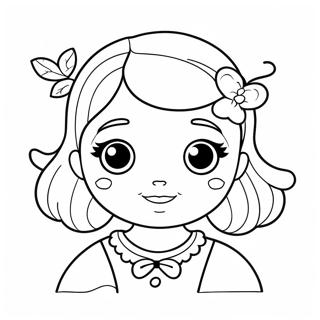 Cute Kawaii Girl With Big Eyes Coloring Page 37003-29612