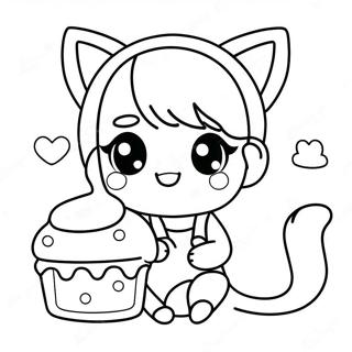 Easy Kawaii Girl Coloring Pages