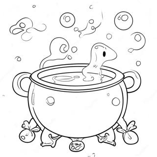 Spooky Cauldron With Bubbles Coloring Page 37054-29646