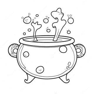 Spooky Cauldron With Bubbles Coloring Page 37054-29647