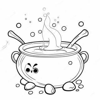 Spooky Cauldron With Bubbles Coloring Page 37054-29648