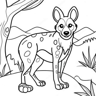 African Wild Dog Coloring Page 37063-29655