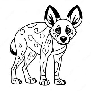 Playful African Wild Dog Coloring Page 37064-29661