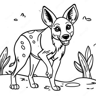 Playful African Wild Dog Coloring Page 37064-29662