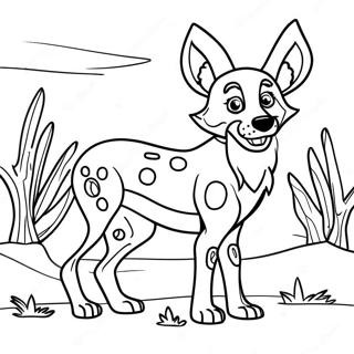 Playful African Wild Dog Coloring Page 37064-29663