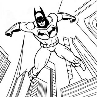 Futuristic Batman Beyond Action Scene Coloring Page 37074-29666