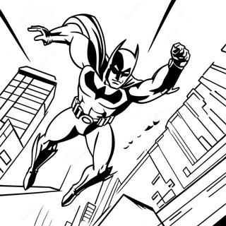 Futuristic Batman Beyond Action Scene Coloring Page 37074-29668