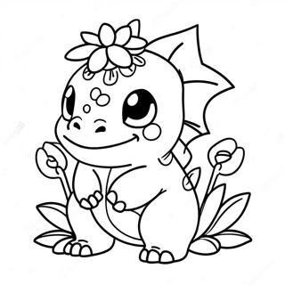 Cute Venusaur With Flowers Coloring Page 37094-29683