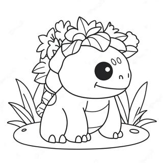 Cute Venusaur With Flowers Coloring Page 37094-29684