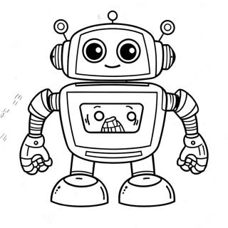 Friendly Rob The Robot Coloring Page 37104-29697