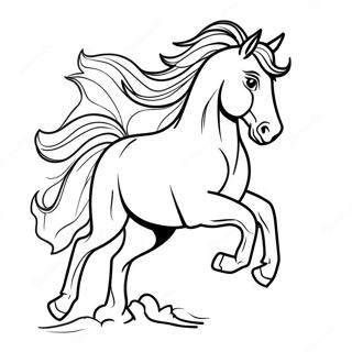 Majestic Paint Horse Running Coloring Page 37134-29713