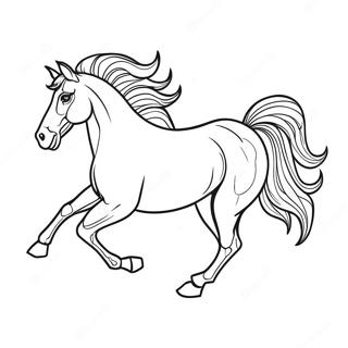 Majestic Paint Horse Running Coloring Page 37134-29716