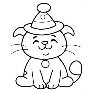 Garfield With Festive Hat Coloring Page 37144-29725