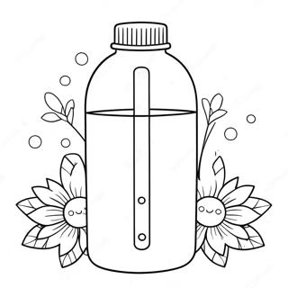 Cute Water Bottle With Flowers Coloring Page 37154-29729