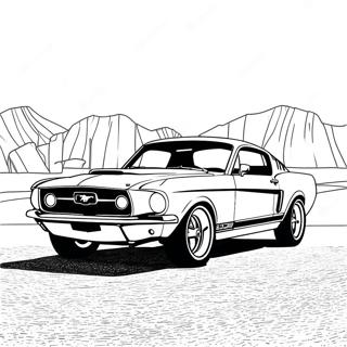 Classic Mustang Gt Side View Coloring Page 3717-3012